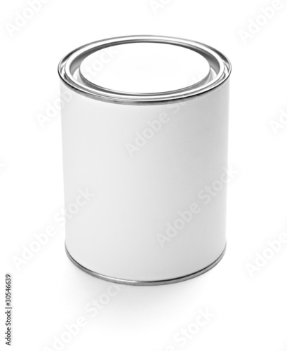 paint color tin can and brush
