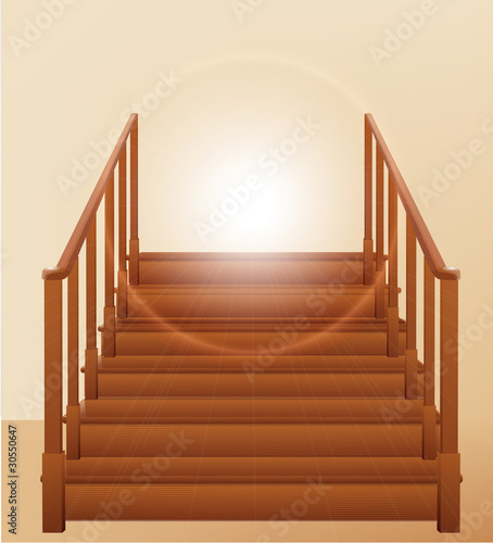 Wooden ladder, vector illustration