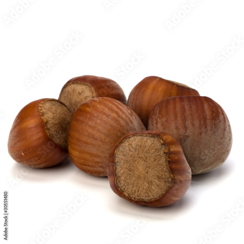 hazelnuts isolated on white background