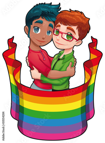 Born this way. Cartoon and vector image for gay pride.