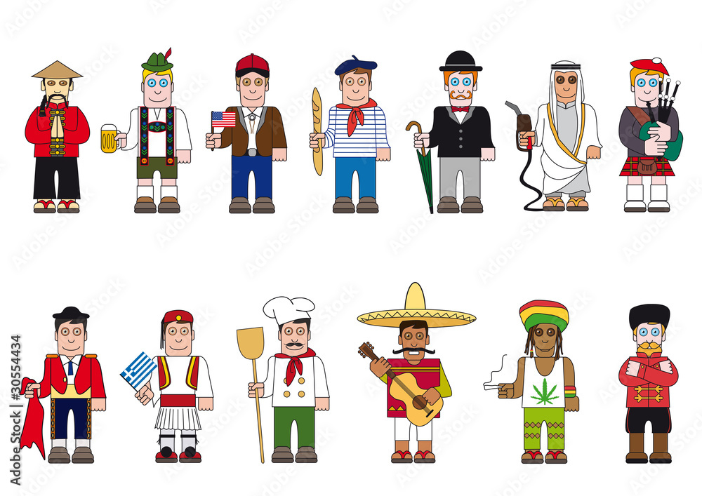 Personnages Pays Stock Vector | Adobe Stock