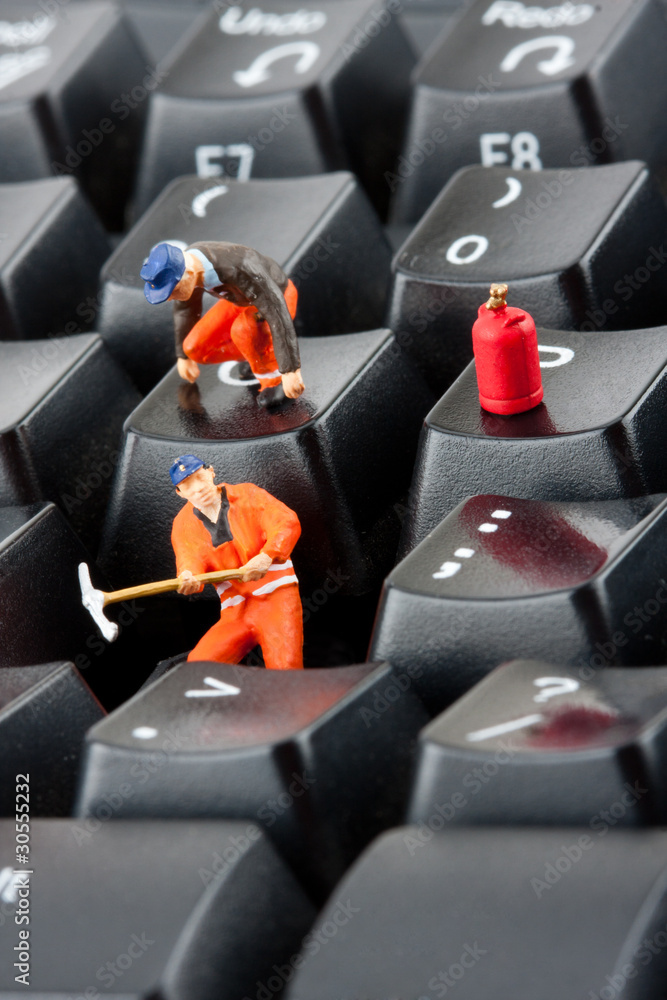 Fototapeta premium Workers repairing keyboard
