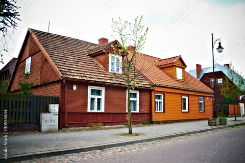 old wooden Polish cottage house