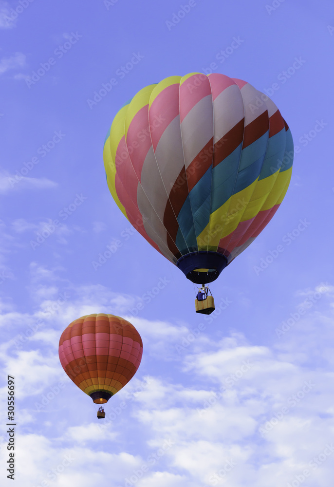 Two Hot Air Balloons racing