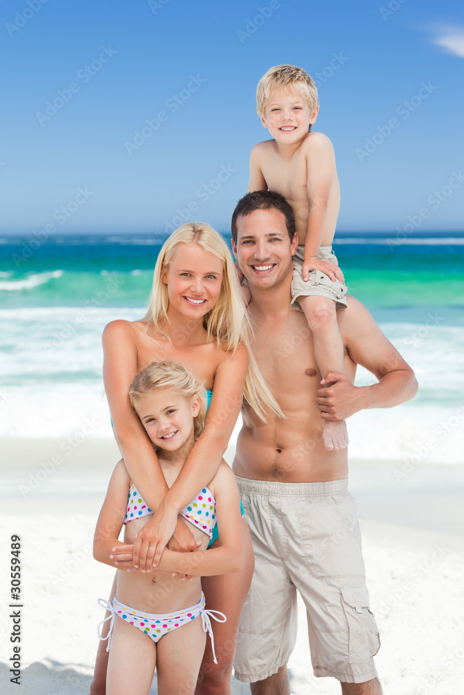 Happy family on the beach