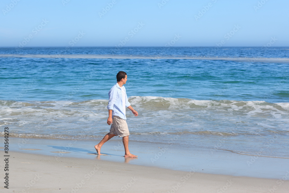 Man walking on the beach