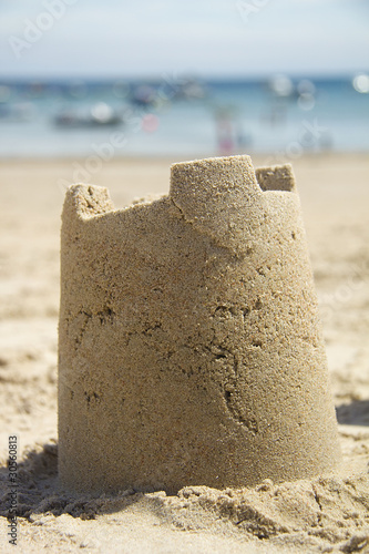 Sandcastle and sea