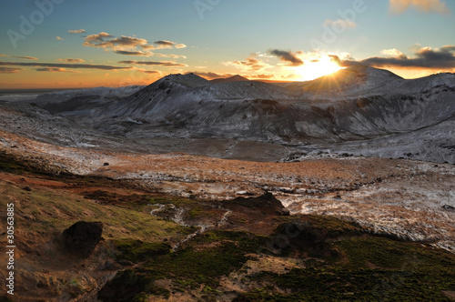 Romantic sunset over snow covered valley, Iceland © Pavel Svoboda