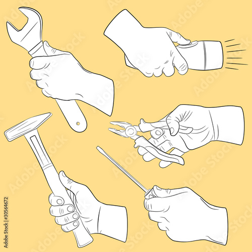 Hand tools in use