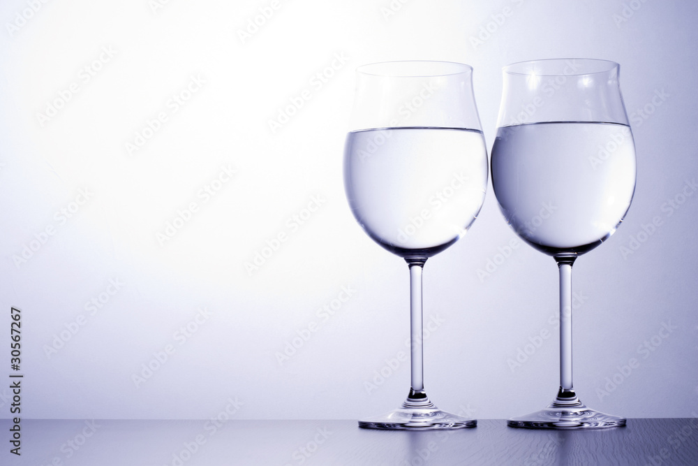 Wineglasses, decorative lighting. Wineglasses, decorative lighting.