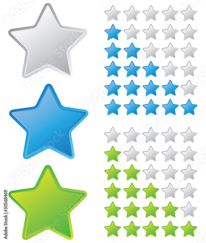 Sterne Bewertung blau - grün set