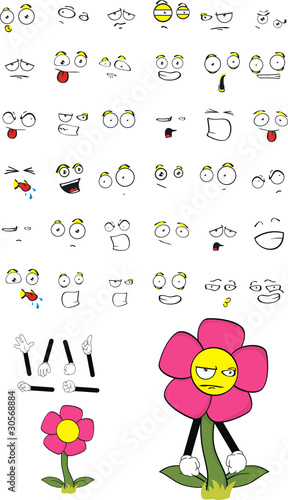 flower cartoon set