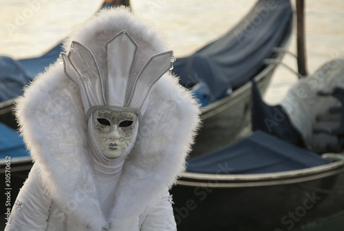 Fotografie Carnaval de Venise masque blanc