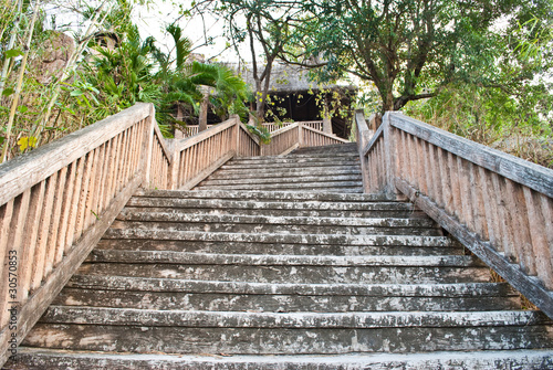 Up stair to the house.