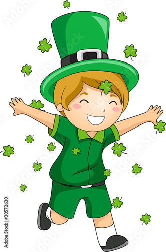 Boy Playing with Clovers