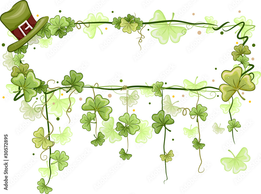 Fototapeta premium Shamrock Vine Frame