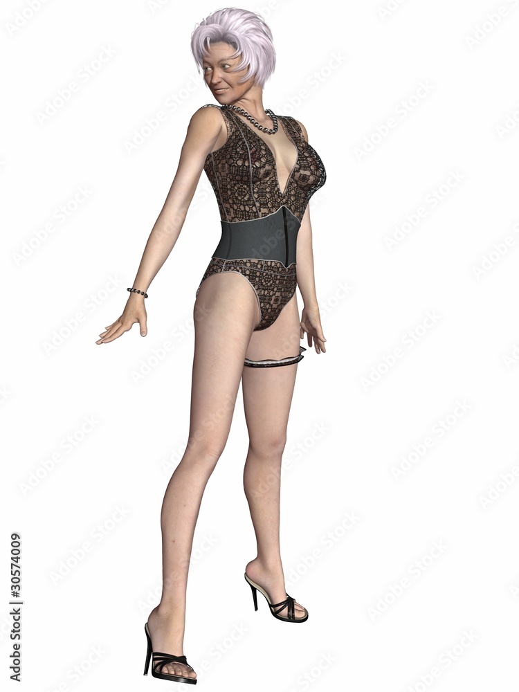 Illustrazione Stock Sexy granny with lingerie | Adobe Stock
