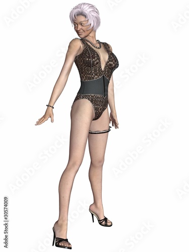 Sexy granny with lingerie Stock-Illustration | Adobe Stock