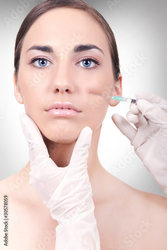 woman having a collagen or botox injection