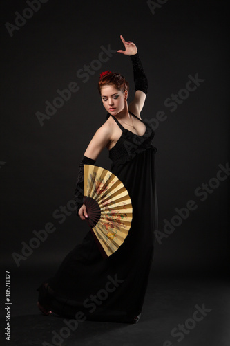Obraz na płótnie Woman with a Fan