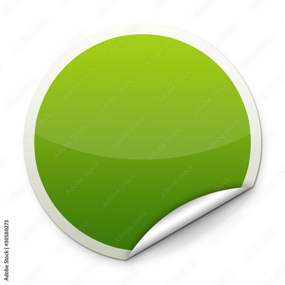 Round green sticker