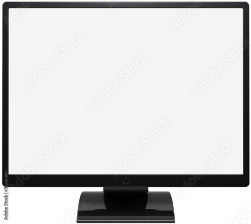 Monitor computer device flat lcd colored black with blank screen