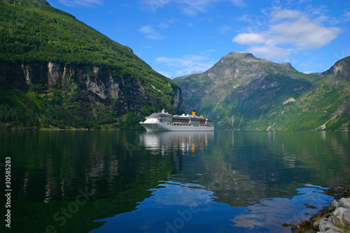 Cruise Ship Geiranger Fjord - Horizontal