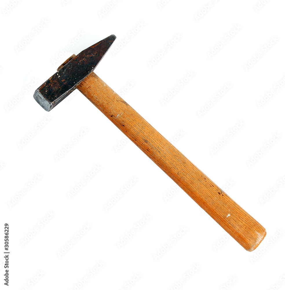 Old and rusty hammer, isolated on white background Old and rusty hammer, isolated on white background