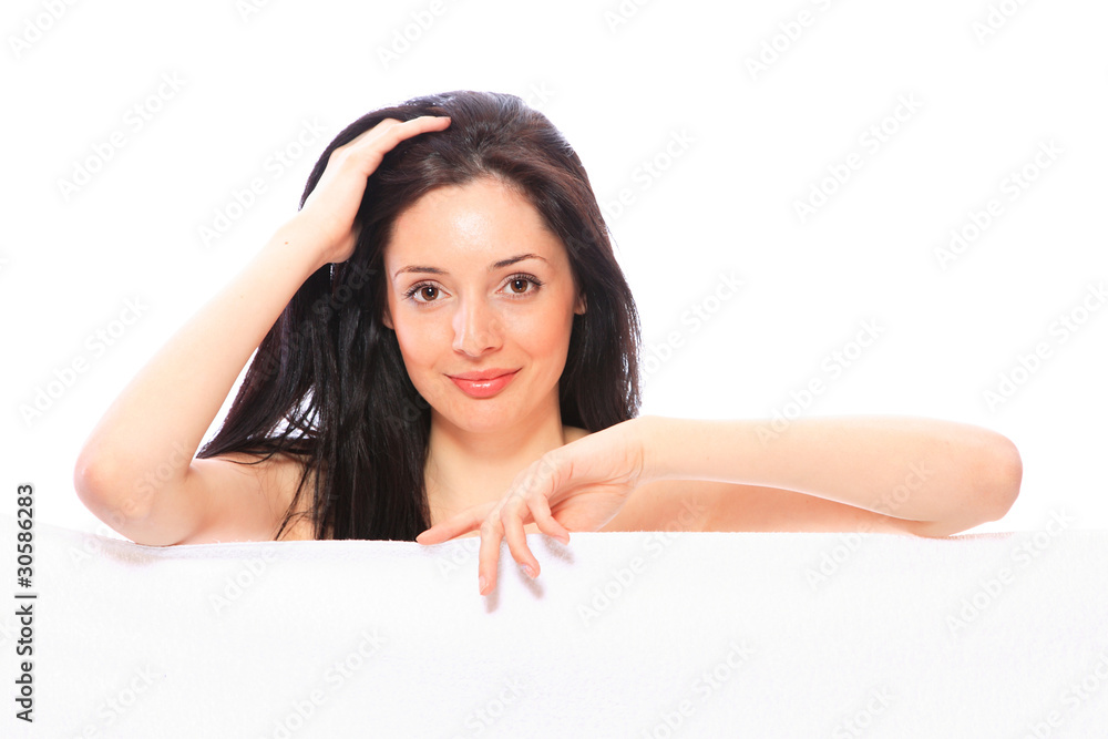 woman under towel woman under towel