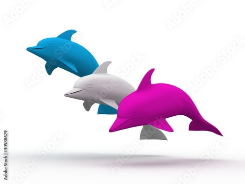 Cute Colored Dolphins
