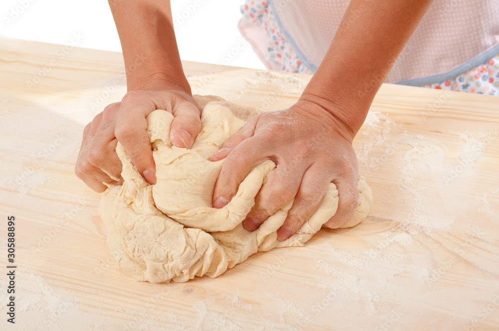 dough and hands close up
