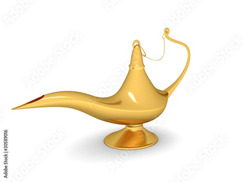Golden Shiny Genie Lamp photo