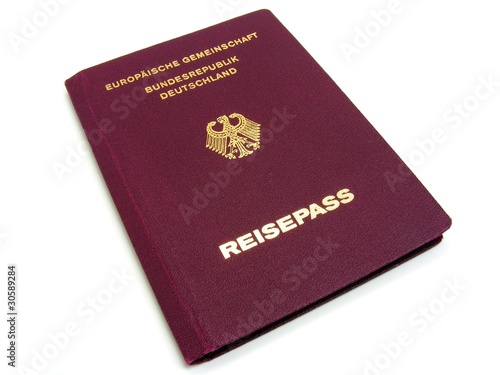 A German passport isolated on a white background