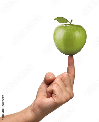 Φωτογραφία Apple on finger