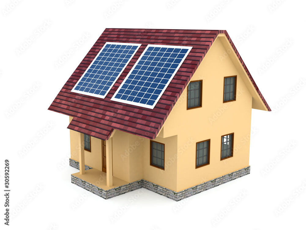 Solar battery over white background Solar battery over white background