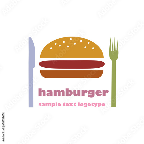 Logo hamburger, fast food # Vector
