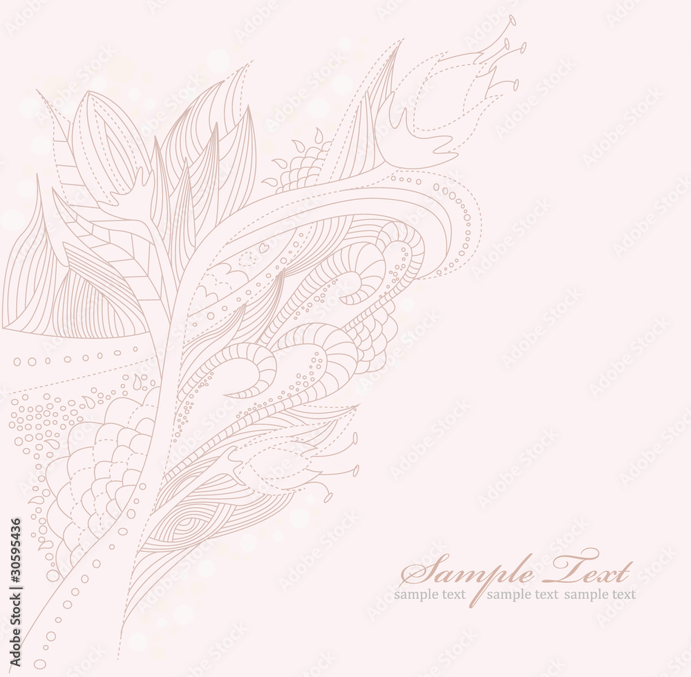 Obraz premium Floral doodle background