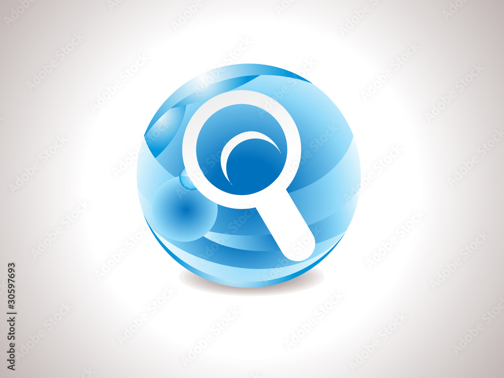 abstract glossy blue magnifier icon abstract glossy blue magnifier icon