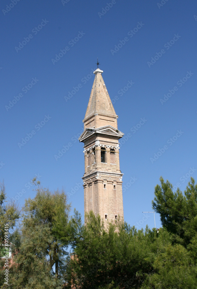 Church tower in Burano