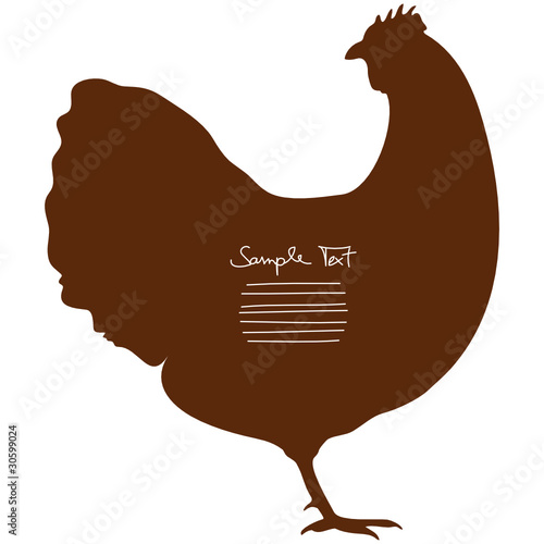 Background Standing Hen Looking Back Brown