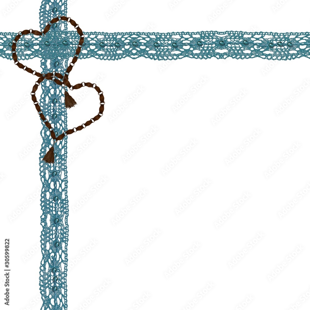 dentelle turquoise et coeurs marron dentelle turquoise et coeurs marron
