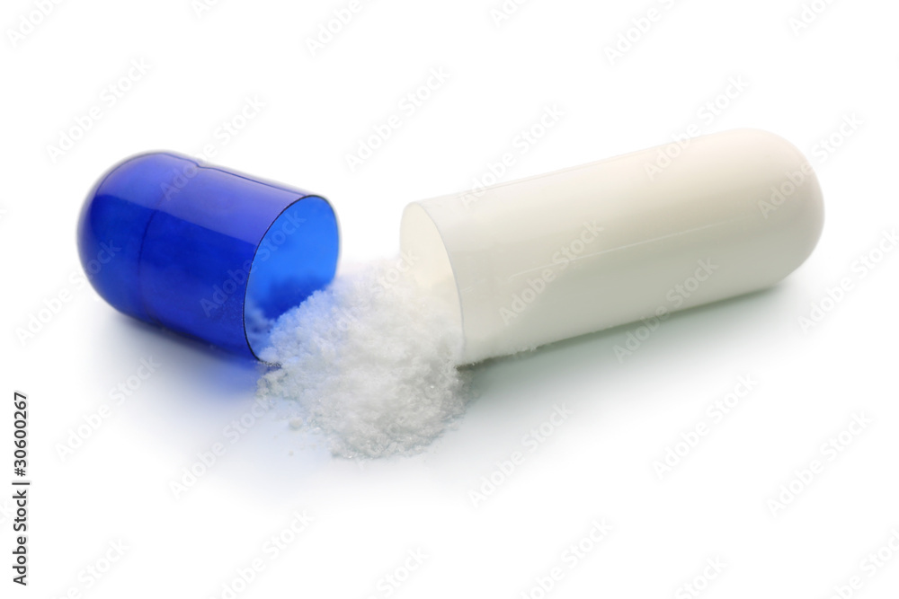 Gelule medicament ouvert Gelule medicament ouvert