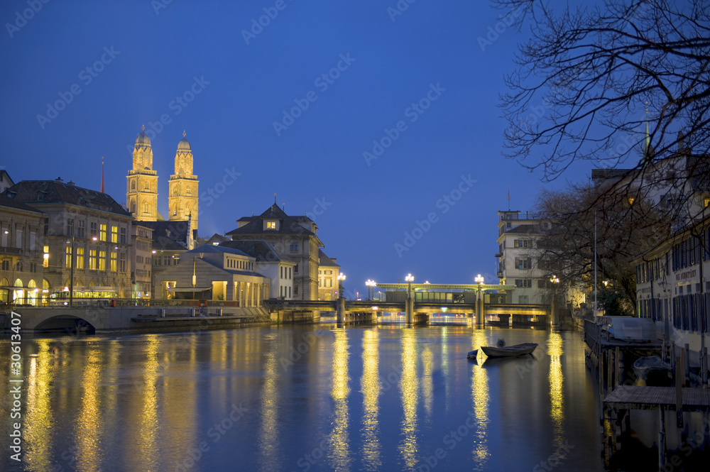Fototapeta premium Zurich at twilight