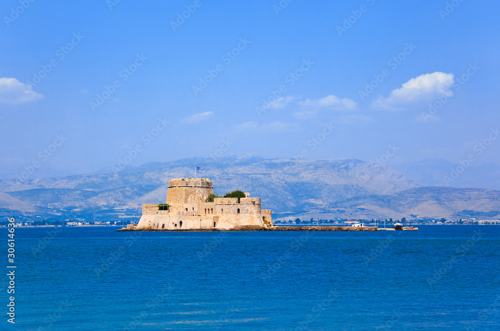 Bourtzi castle island in Nafplion, Greece