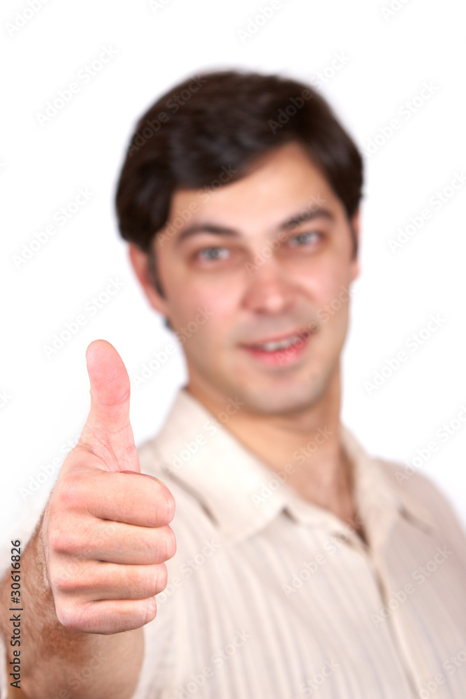 A young man shows a gesture of A young man shows a gesture of