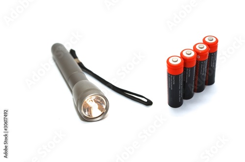 Flashlight with batteries