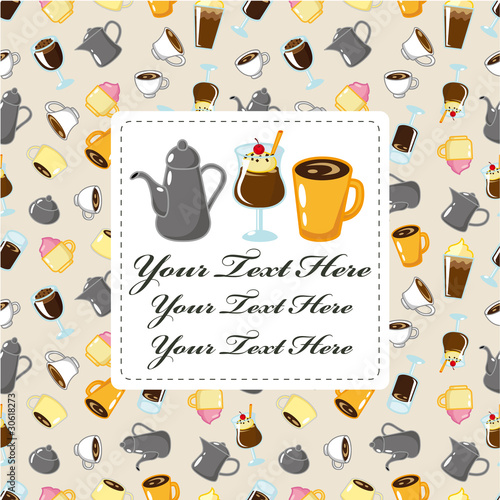cartoon coffee card