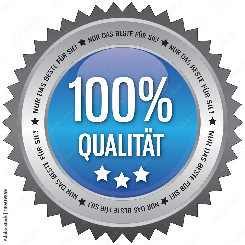 Button - 100% Qualität - Nur das beste für Sie - blau Button - 100% Qualität - Nur das beste für Sie - blau