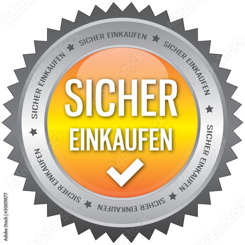 Button - Sicher Einkaufen - gelb