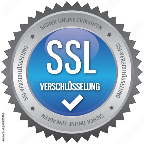 Button - SSL Verschlüsselung - blau